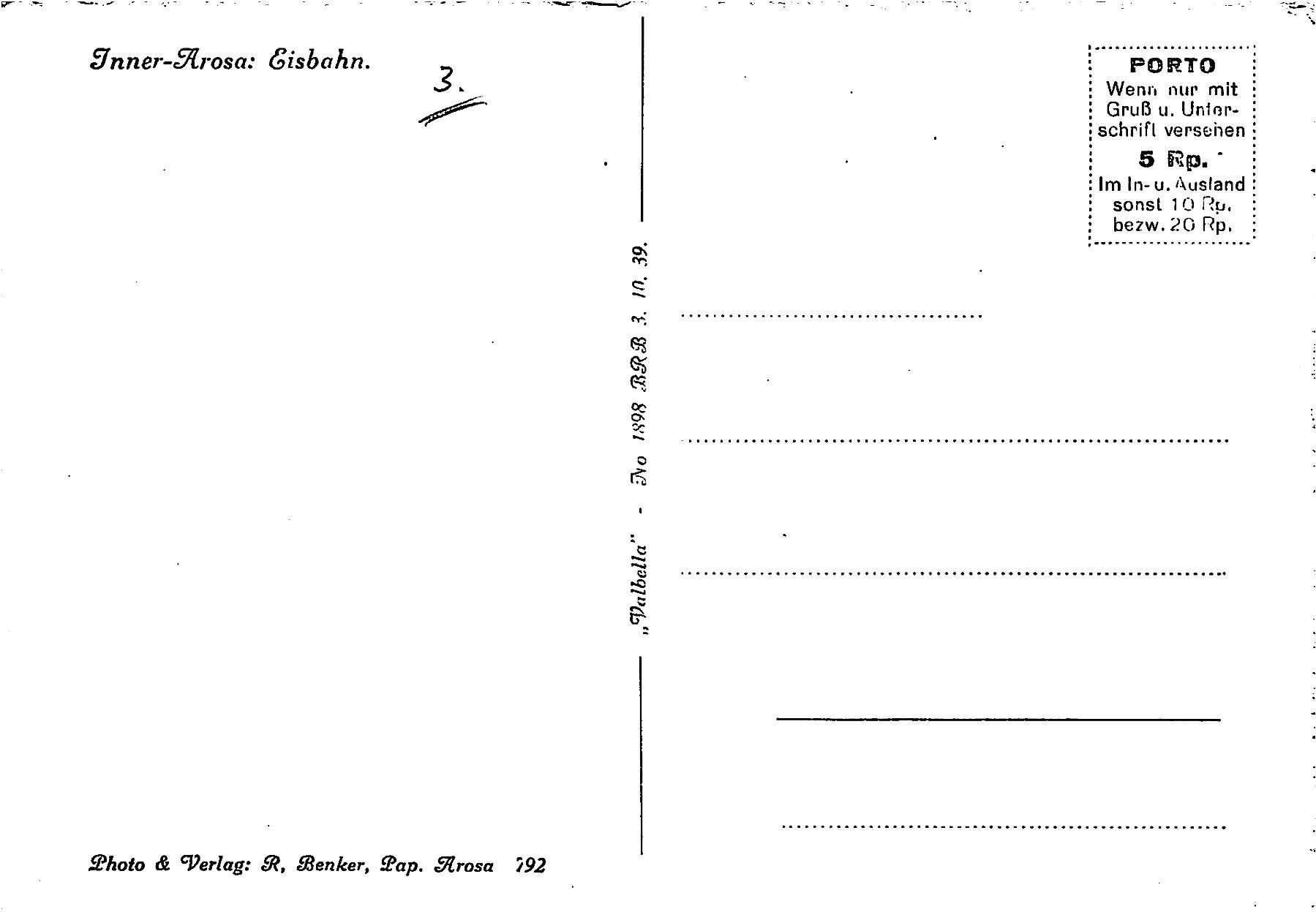 Cartoline postali: 2x Arosa – Usato da Ottikon b.Kemptth. venduto da Neptun1974 1