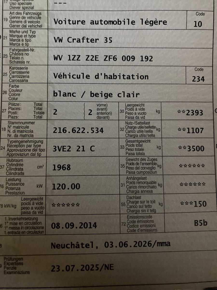 VW Veicoli da campeggio: Van/Fourgon aménagé Volkswagen Crafter – Usato da Cornaux NE venduto da Ruru_Gogo 9