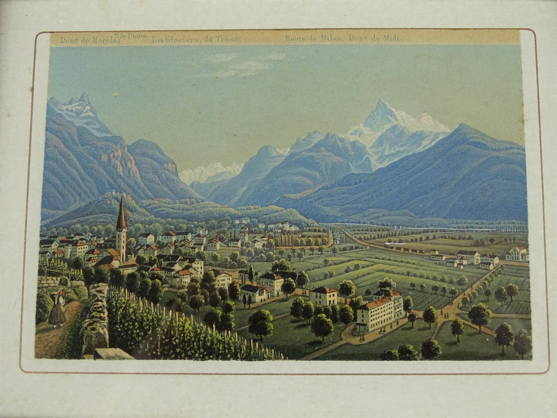 Incisioni: BEX, ALTKOLORIERTE AQUATINTA UM 1850 – Usato da Grüningen venduto da Kartensammler 1