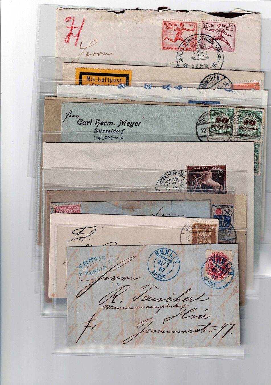 Alle Briefmarken: Deutschland, 10 Belege 1 – Gebraucht aus Hinteregg von McCharly01