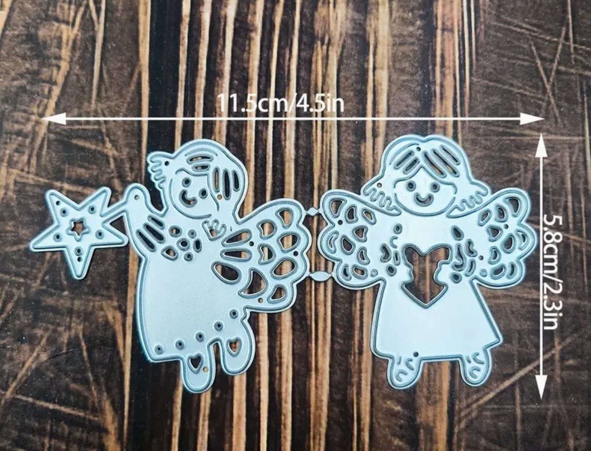 Schablonen: 2 Engelchen mit Herz und Stern  - Stanzschablone – Neu und originalverpackt aus Frenkendorf von jazzplatten 1