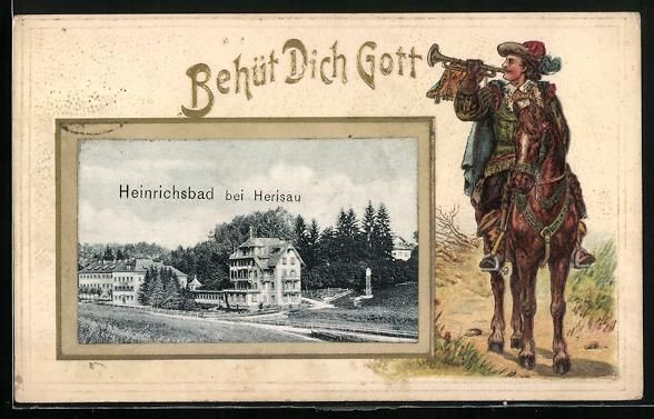 Cartes postales: Litho Herisau, Heinrichsbad, Passepartou – D'occasion à Berlin par bartko-reher