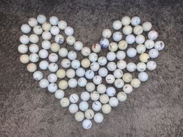 100 Golfbälle weiss gebraucht