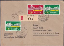 1953, Nr.314+315 - Portogerechter FDC: ZÜRICH - Effretikon