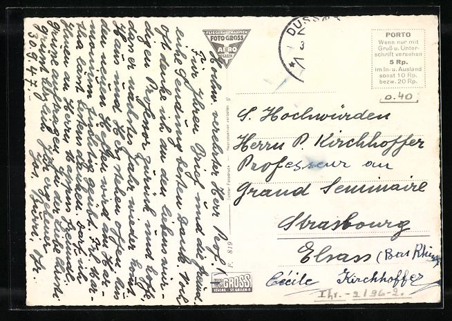 Cartoline postali: Dussnang /Thg., Teilansicht mit Kirche,  – Usato da Berlin venduto da bartko-reher 1