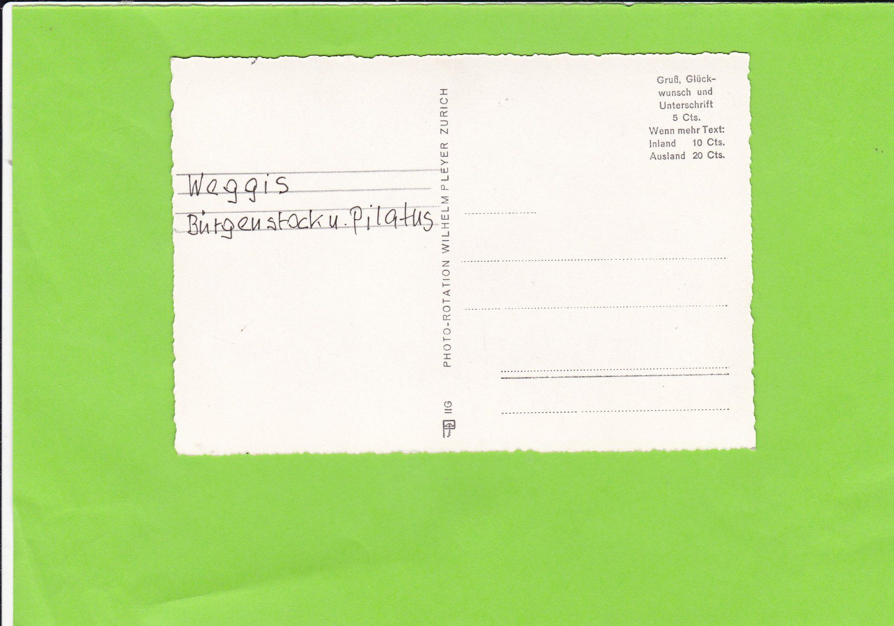 Cartoline postali: Weggis-Bürgenstock-Pilatus – Usato da St. Peterzell venduto da neckertal 1