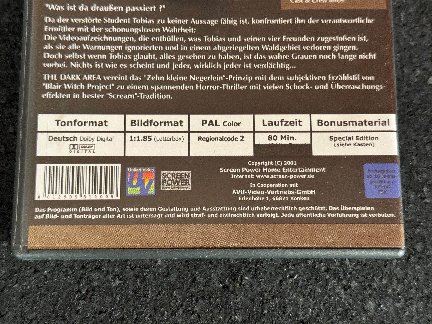 Tutti i DVDs: The Dark Area "Das deutsche Blair Witch Project" DVD DE – Usato da Fribourg venduto da tschjoly 3