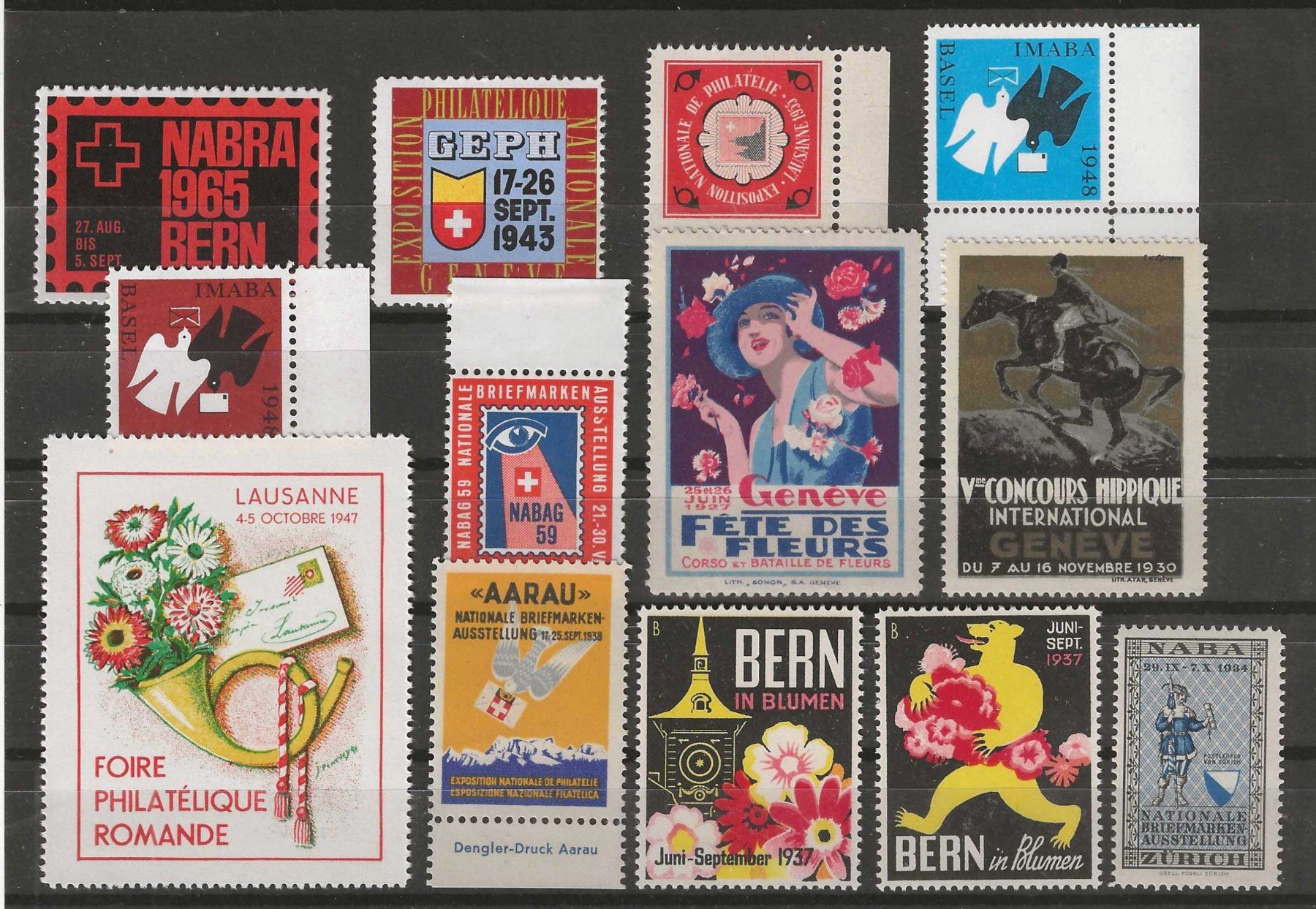 Tutti i francobolli: Steckkarte mit diversen postfrischen CH Vignetten ** – Nuovo (secondo la descrizione) da Gümligen venduto da Geniusbuy
