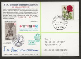 Ballon 1983 Deutschland Stahringen Wald Luftpost 53. DKB