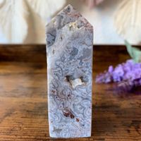 ✲ Mexikanischer Crazy Lace Achat Turm ✲ 86mm/ Obelisk Spitze