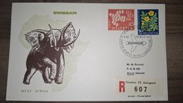 Swissair Zürich - Geneve - Tripoli - Lagos - Accra 2.05.1962