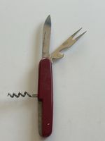 Taschenmesser rot Metall Rostfrei gebraucht mit Werbung(S35)