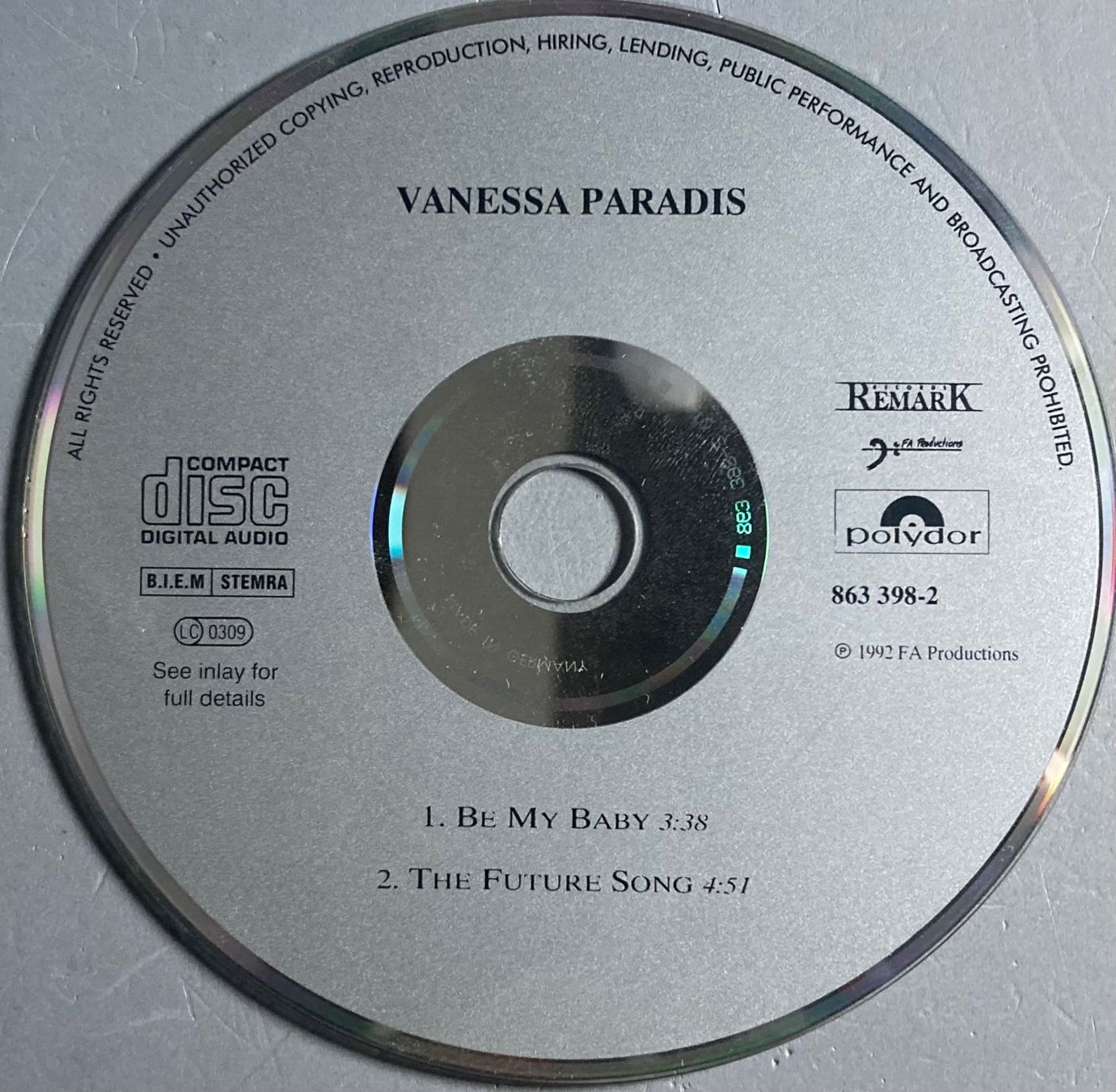 CD: VANESSA PARADIS - BE MY BABY – Usato da Poliez-Pittet venduto da Newtown-Records 1