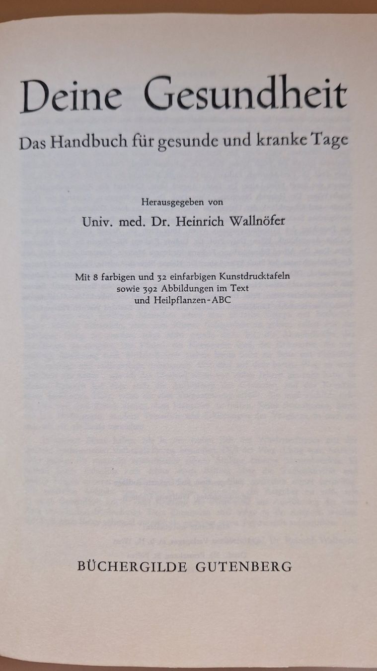 Libri: Deine Gesundheit /Dr.Heinrich Wallnöfer – Usato da Zürich venduto da t24_de 1