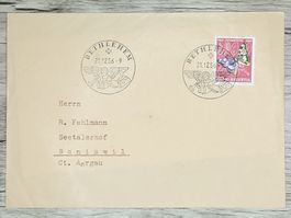 CL02 Enveloppe + Timbre Suisse 1956