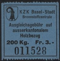 3 Fr. Fiskalmarke vom Kanton BASEL STADT