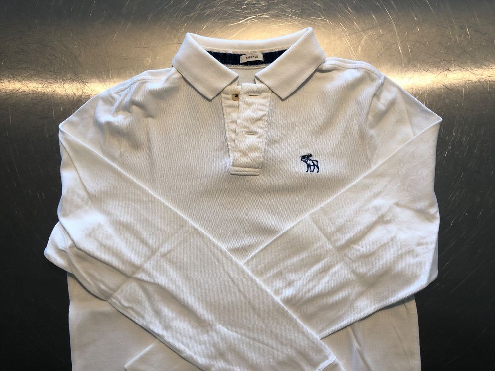 Abercrombie Fitch Polo Langarm Weiss Large Muscle (Gebraucht) in Zürich ...
