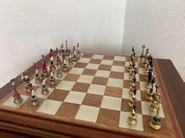 Schachspiel Zinn mit Napoleon Figuren