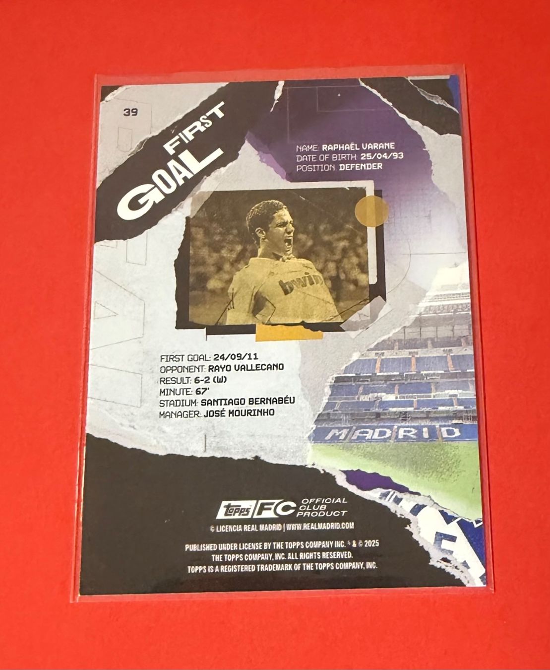 Topps Carte collezionabili: Topps Real Madrid 2024-25 R. Varane First Goal – Nuovo (secondo la descrizione) da Embrach venduto da BenzosCards 1