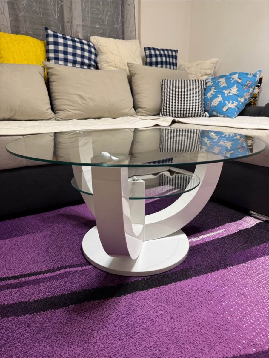 Tavoli: Table basse ronde verre et structure blanche design – Usato da Lausanne venduto da ril_rql2 2