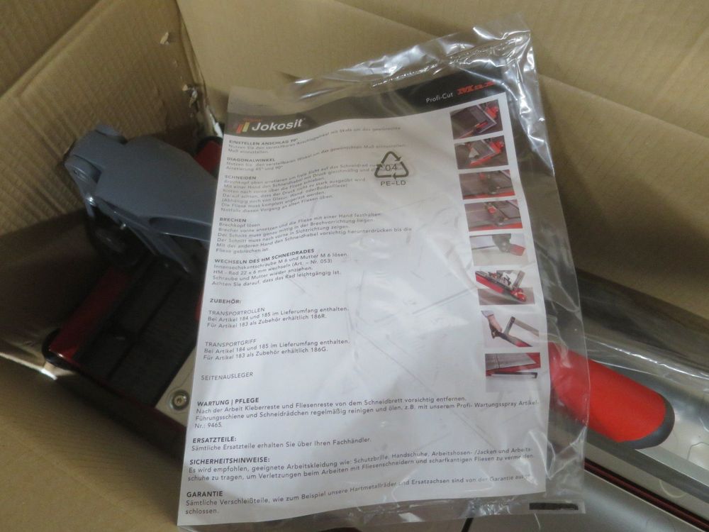 Fliesenschneidmaschine JOKOSIT BASIC CUT 158 W L80 0xD22mm incl.HM-Rad JOKOSIT