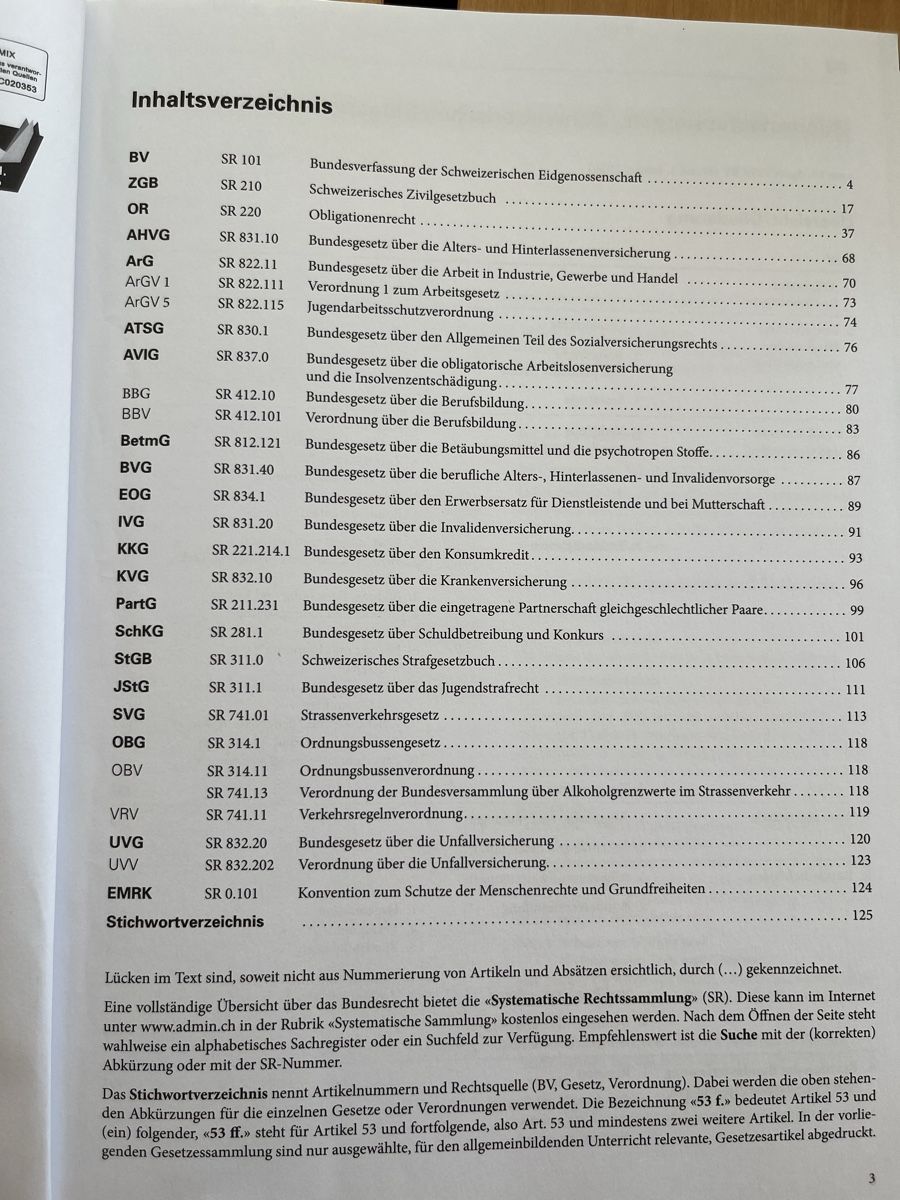 Bücher: Schweizer Gesetzestext – Neu (gemäss Beschreibung) aus Berikon von suebro 2