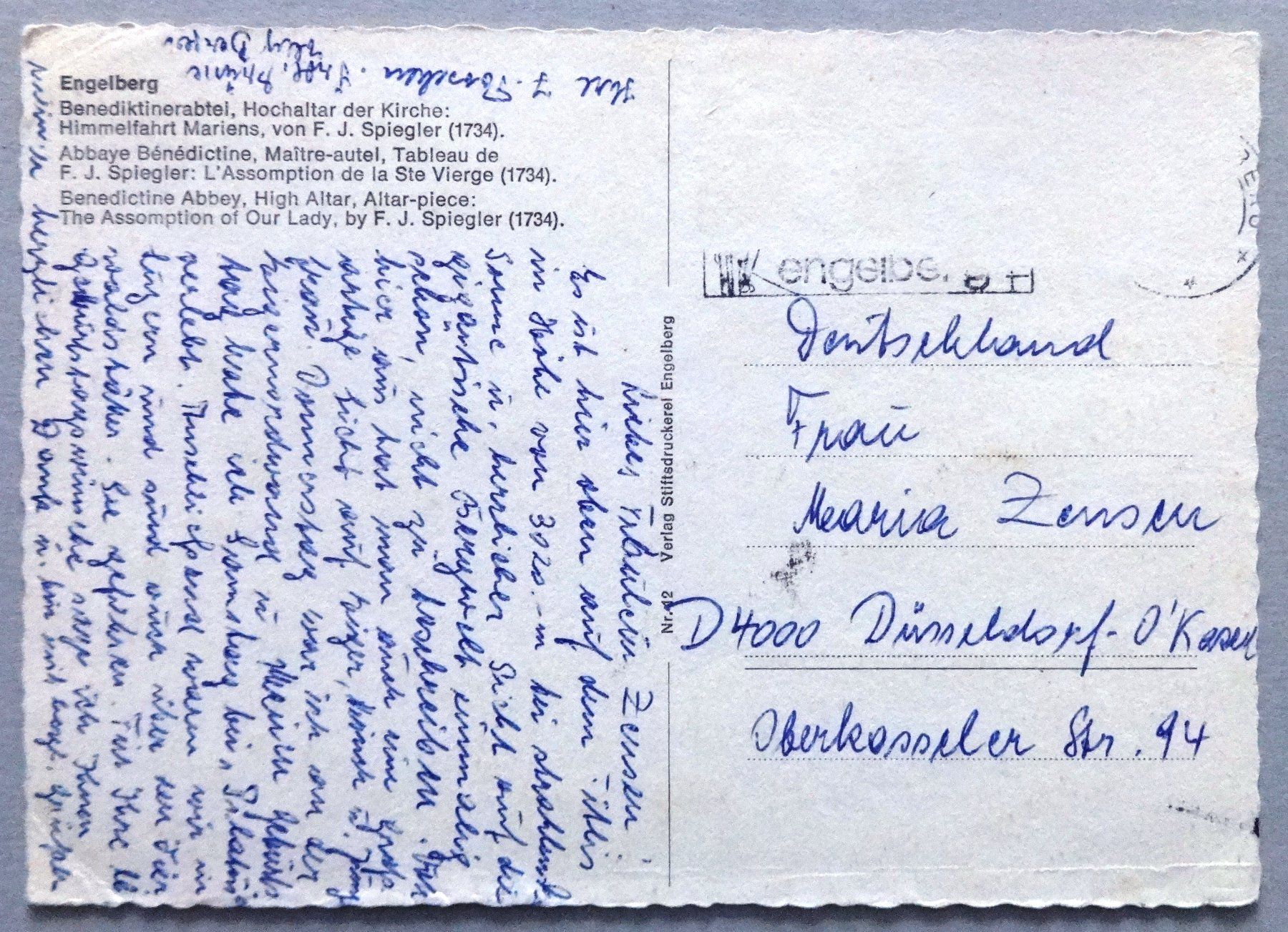 Cartoline postali: Engelberg, Benediktinerabtei, Hochaltar der Kirche – Difettoso da Fétigny venduto da Billy2miny 1
