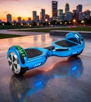 Blau Metallic Hoverboard mit LED auf Rädern, neu