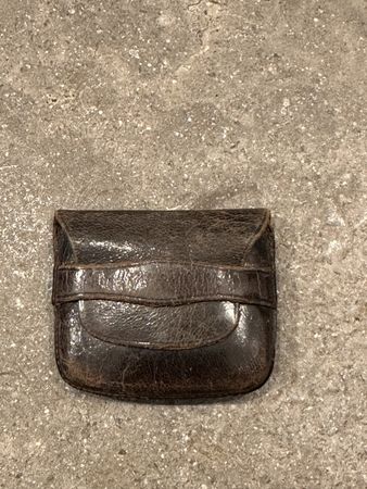 Braunes Vintage Leder Portemonnaie / Münzbörse