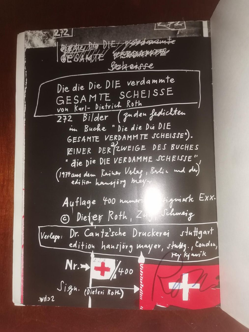 Libri: 2 Dieter Roth Kunstbücher, 1x Signiert – Usato da Zürich venduto da grindhouse 1