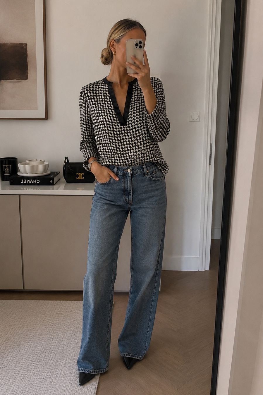 Ralph Lauren Blusen: Lauren Ralph Lauren Bluse Gr. S Hahnentritt Schwarz Weiss El – Neu (gemäss Beschreibung) aus Wallisellen von Lan_82sz