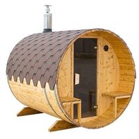 Fasssauna 2,4 Meter mit Elektroofen 8 KW als Bausatz / L012