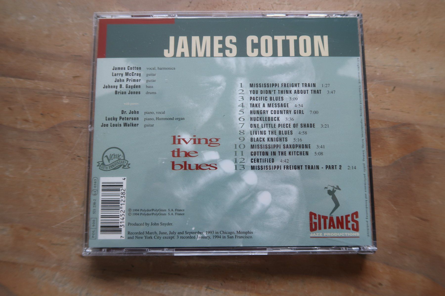 CDs: JAMES COTTON - LIVING THE BLUES - CD – Gebraucht aus Basel von Patiscat 1