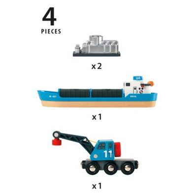Brio Giocattoli: BRIO 33534 Containerschiff mit Kranwagen – Nuovo e nell'imballaggio originale da Oensingen venduto da Liquidations-Shop 1