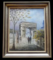 Magnifique peinture sur toile de l'Arc de Triomphe, Paris