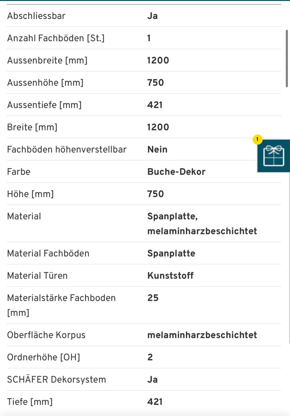 Schränke: Aufsatz-Querrolladenschrank,2 OH, B 1200, Buche-Dekor – Neu und originalverpackt aus Necker von liq24 3