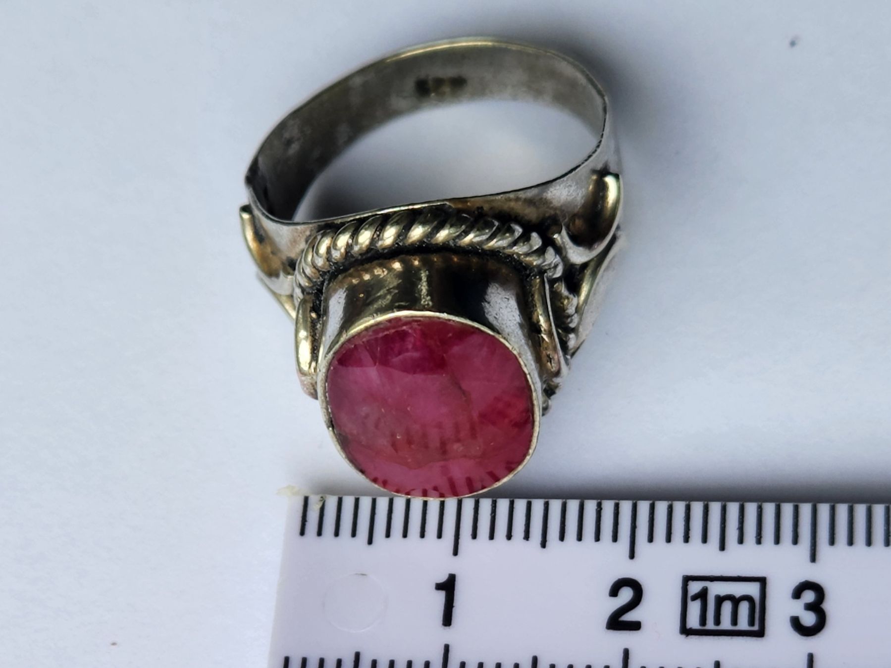 Anelli: Vintage Silberring 925 mit echtem Rubin, Ringgrösse 62 8g – Usato da St. Gallen venduto da GIULESGG 5