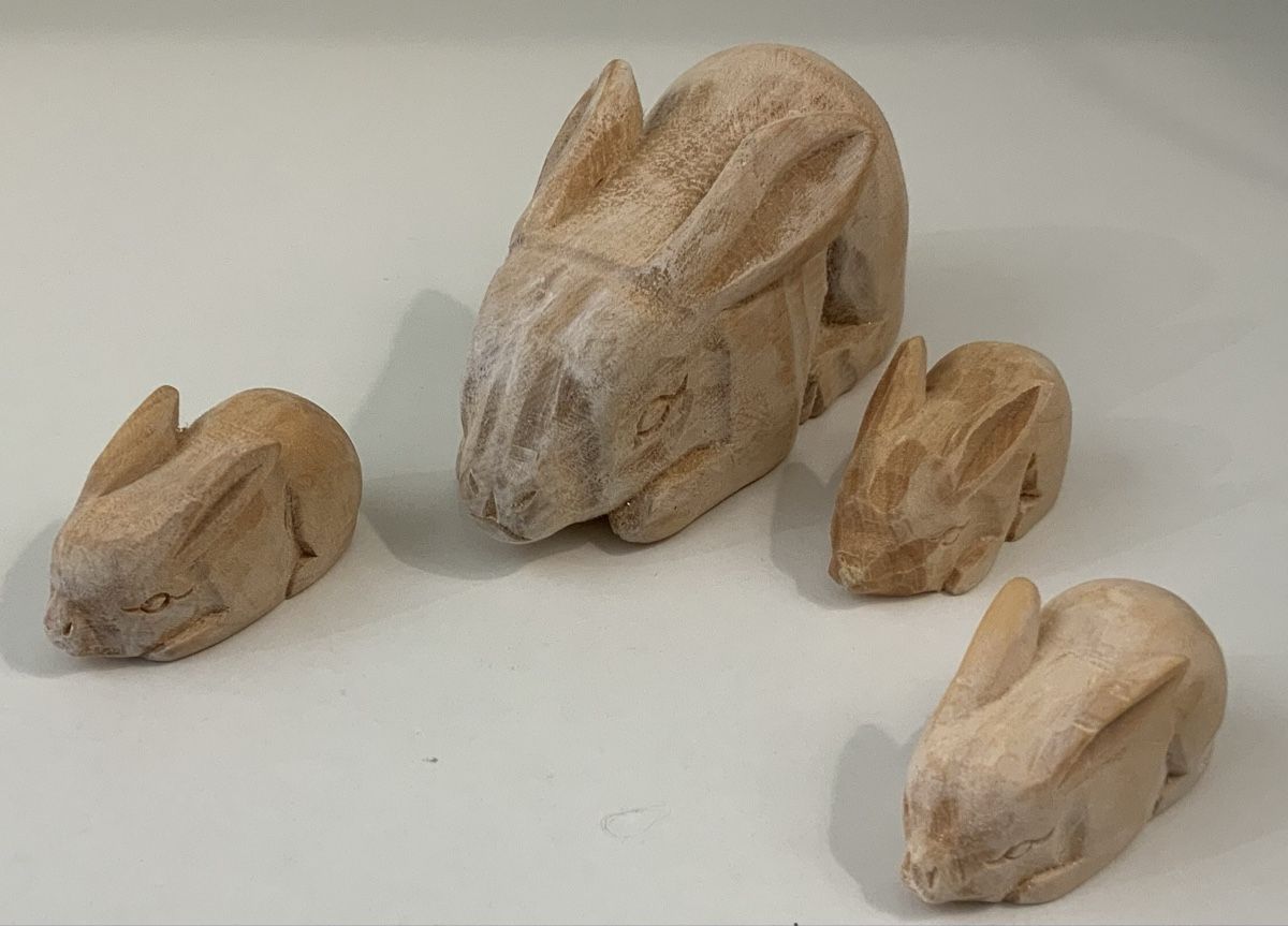 Figuren: Famille de lapins en bois – Gebraucht aus rolle von Tontonjulot 1