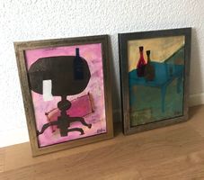 Wein Champagner Kunst Acryl Modern Art Bild Vintage Vin