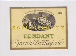 Etikette für Wein - Fendant Grand Vin Majorie 1962 /bd