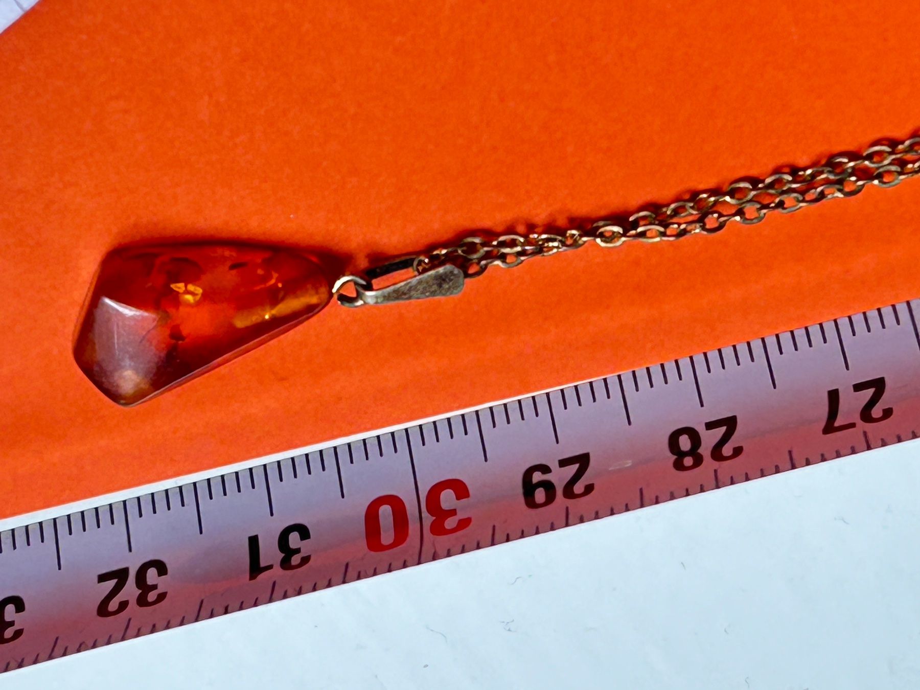 Catenine: Schicke Kette mit Bernstein, Vintage, Cognac Farbe – Usato da Basel venduto da bellespirit 9