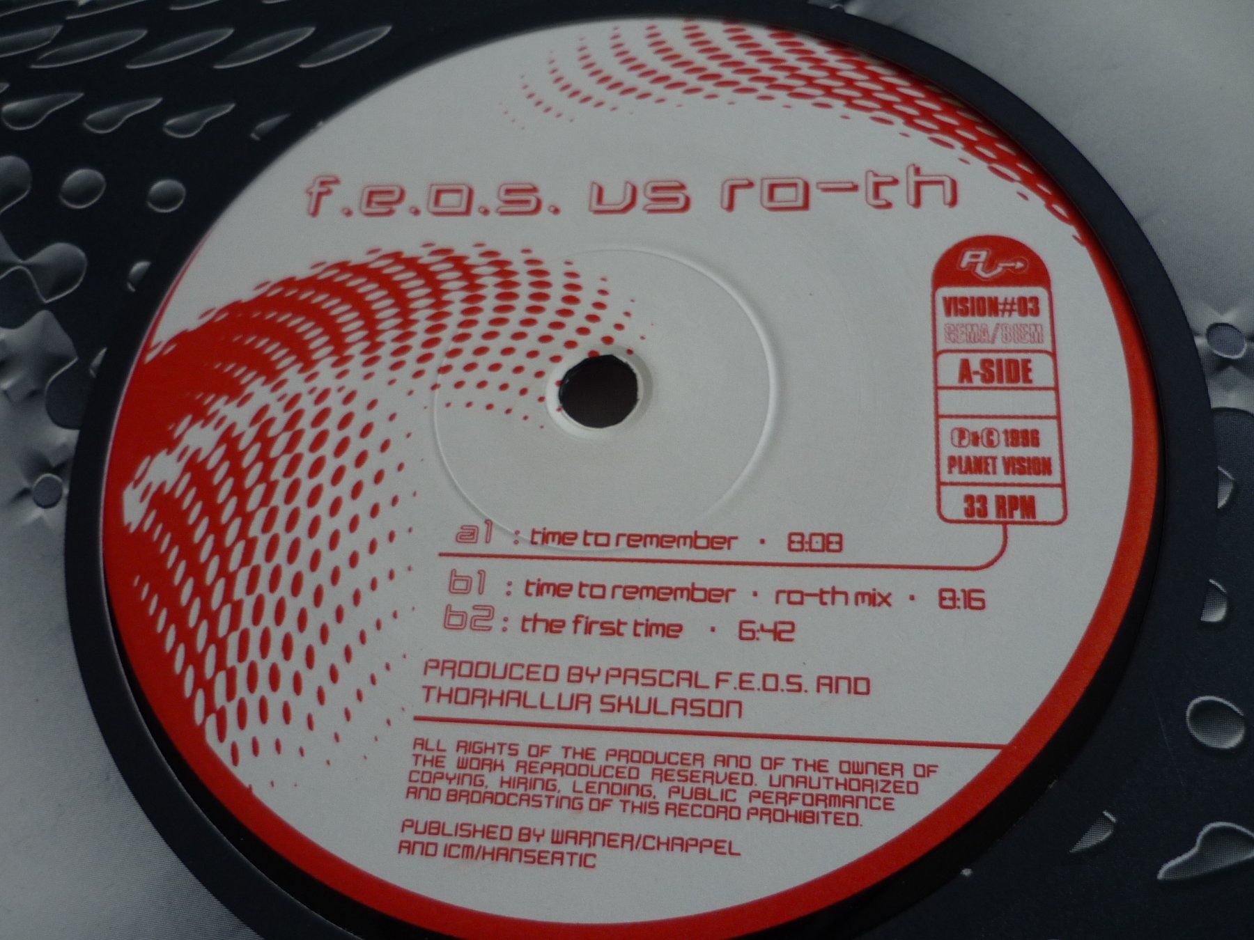 Dischi in vinile: Rare Techno Vinyl - Pascal FEOS vs Roth - time to remember – Usato da Beringen venduto da Flatretriever 1