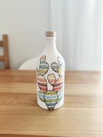 Bouteille décorative artisanale en terre cuite - pièce rare