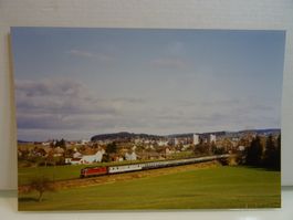 Foto SBB Re 4/4" Lok mit 7 DB Wagen Gossau 22.1.1993 Rarität