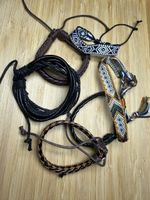 Set of 6 woven and leather bracelets new