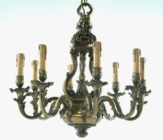 Elegante Vintage Bronzen Lampe - 8-flammig, Top!