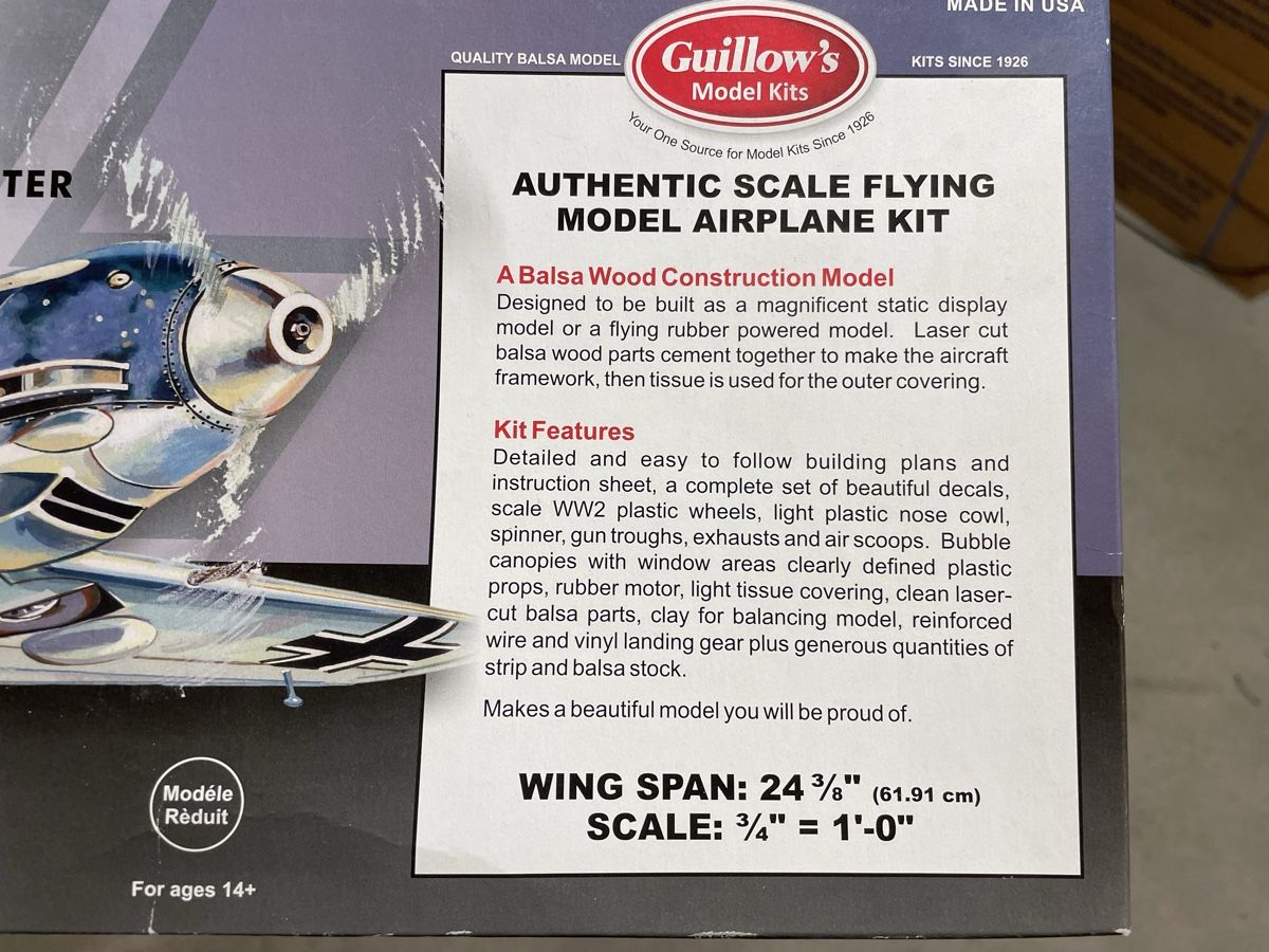 Kit di modellismo & Modellini statici: Messerschmitt BF109,Guillow Modellbausatz, NEU – Nuovo (secondo la descrizione) da Kriens venduto da horse_adi 3