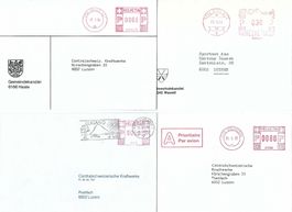 8 Belege mit Freistempel qj