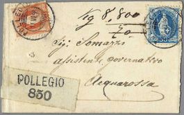 1896, 66D+70D, VOLL-0 POLLEGIO 17.VI, + LINEARE, DA PACCO