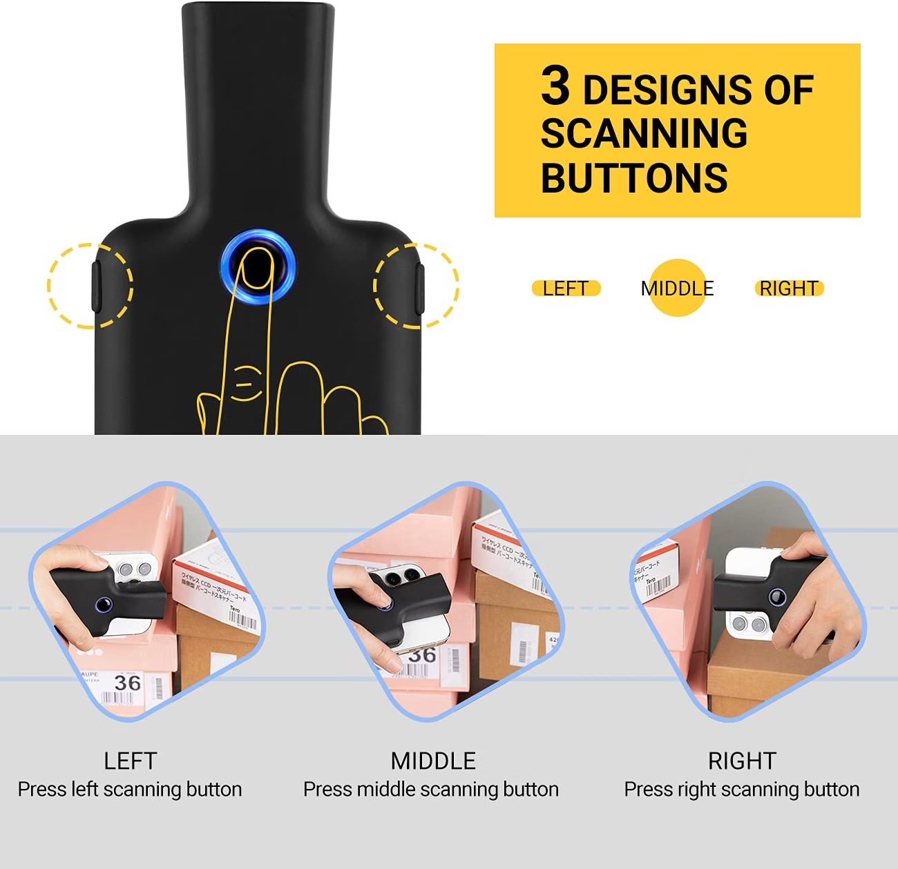 Scanner: Barcode-Scanner Tragbarer Rückclip Wireless Drahtlos – Nuovo (secondo la descrizione) da Bülach venduto da RockBottomOffTheRamp 7